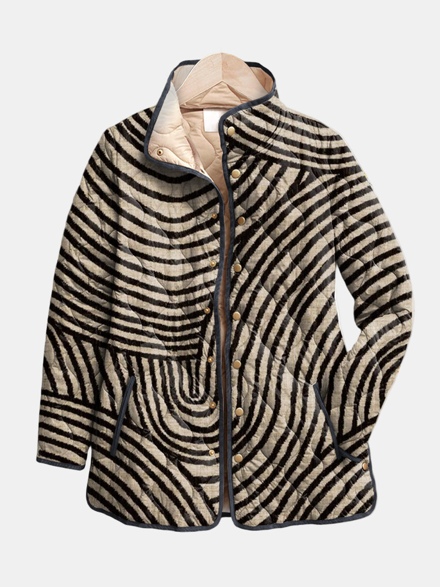 Inaya | Retro Circle Design Quilted Jacket
