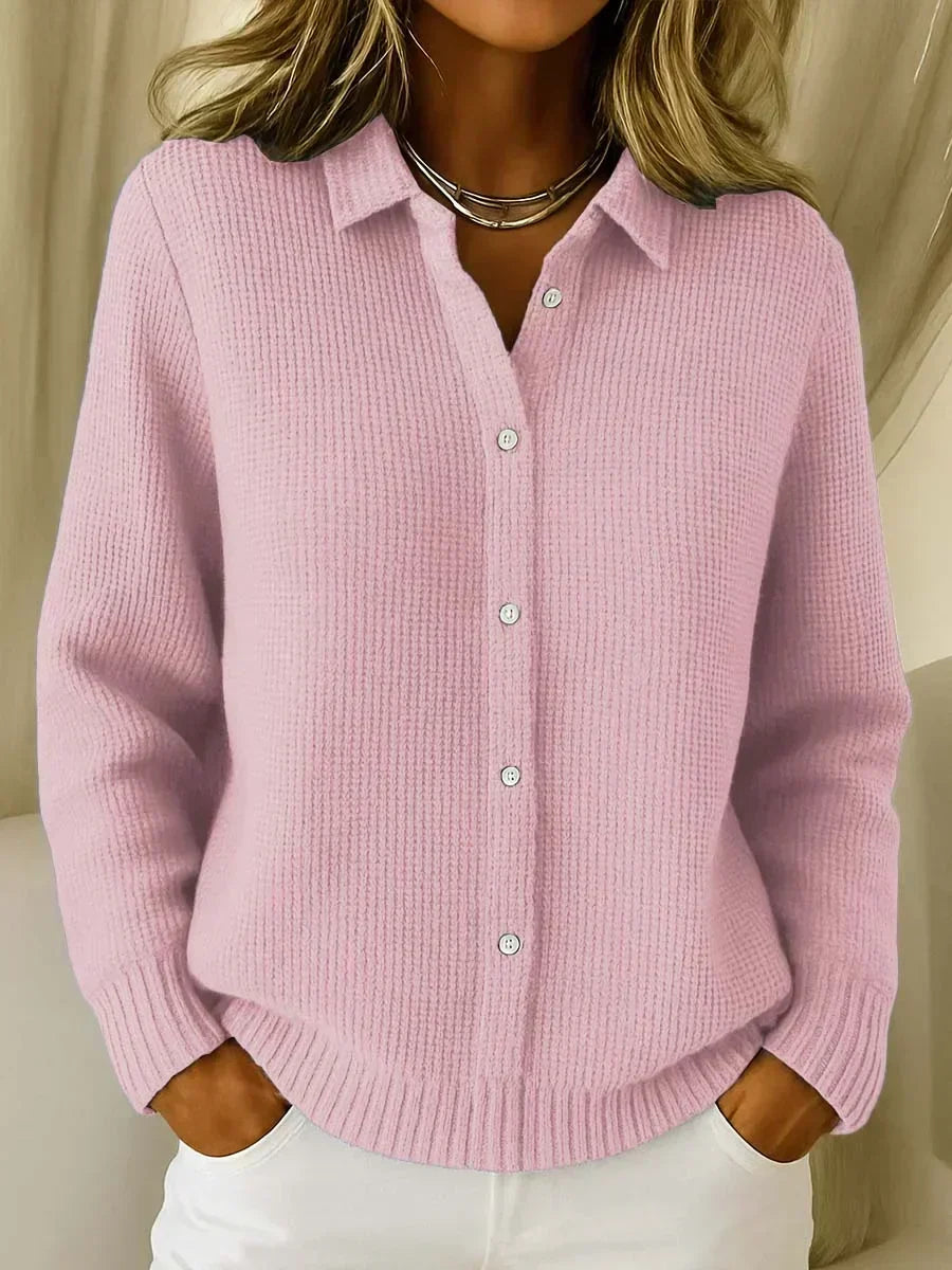 Textured Knit Button Up Cardigan