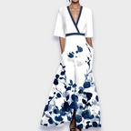 Eliana™ | Elegant Floral A-Line Dress