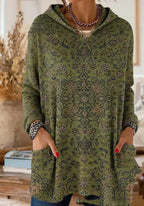 Alicia Retro Ethnic Print Hooded Tunic