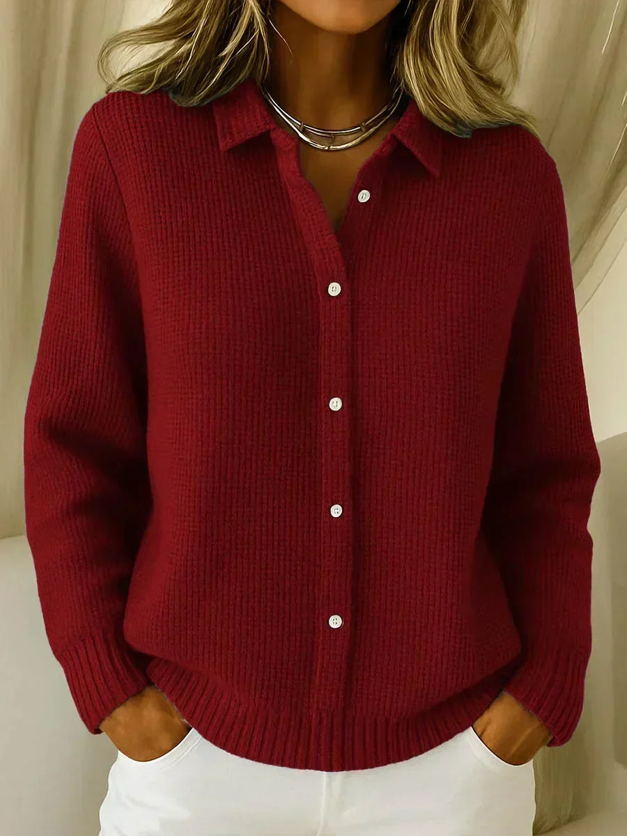 Textured Knit Button Up Cardigan