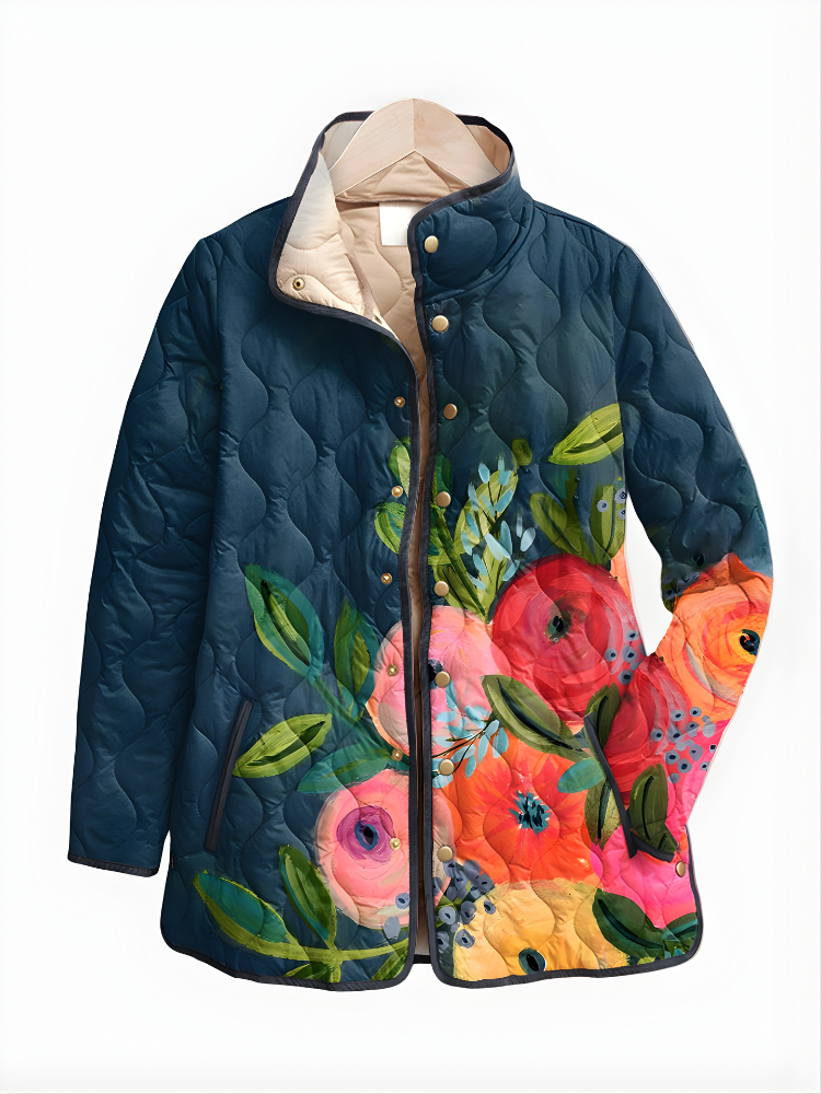 Carter| Vintage Floral Quilted Jacket