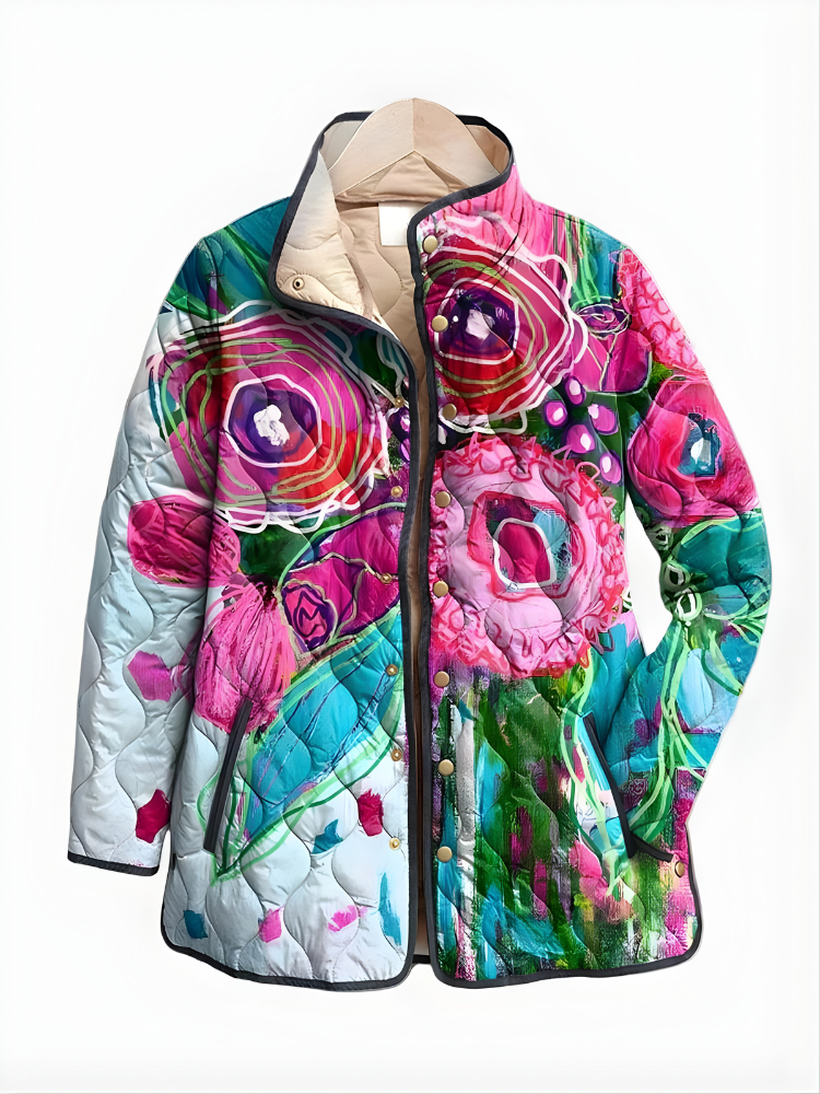 Carter| Vintage Floral Quilted Jacket