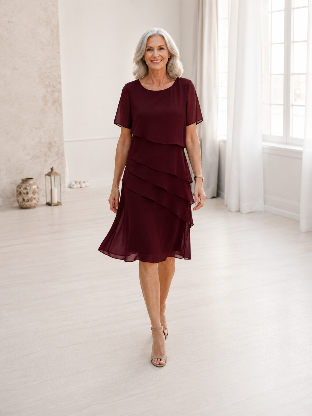 Linda | Elegant Comfort Ruffle Dress