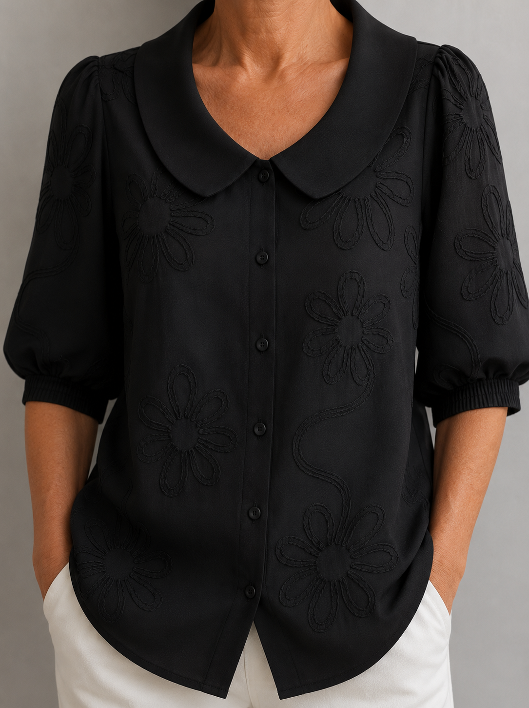 Amelia | Floral Embroidered Blouse