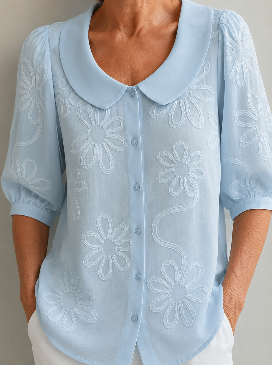 Amelia | Floral Embroidered Blouse