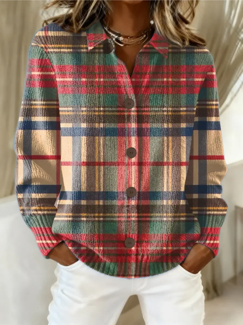 Multicolor Plaid Button Front Cardigan