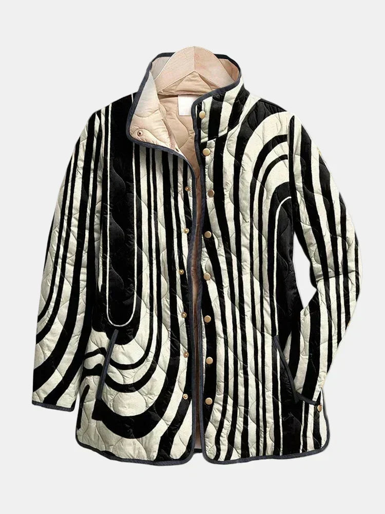 Soraya | Abstract Geometric Design Quilted Jacket