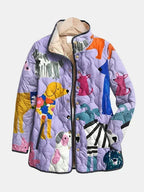 Rhea | Quilted Jacket With Dog Print