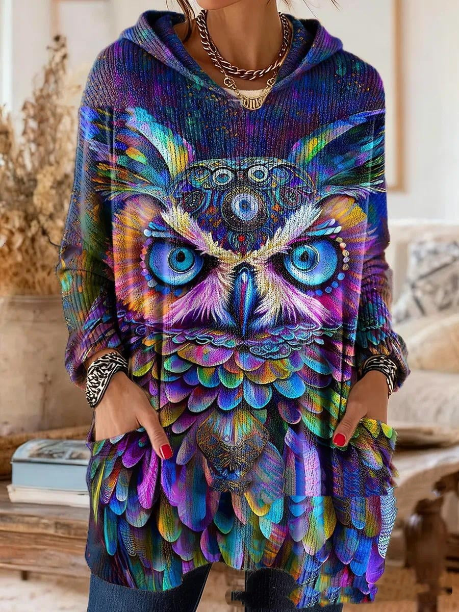 Alicia Retro Ethnic Print Hooded Tunic