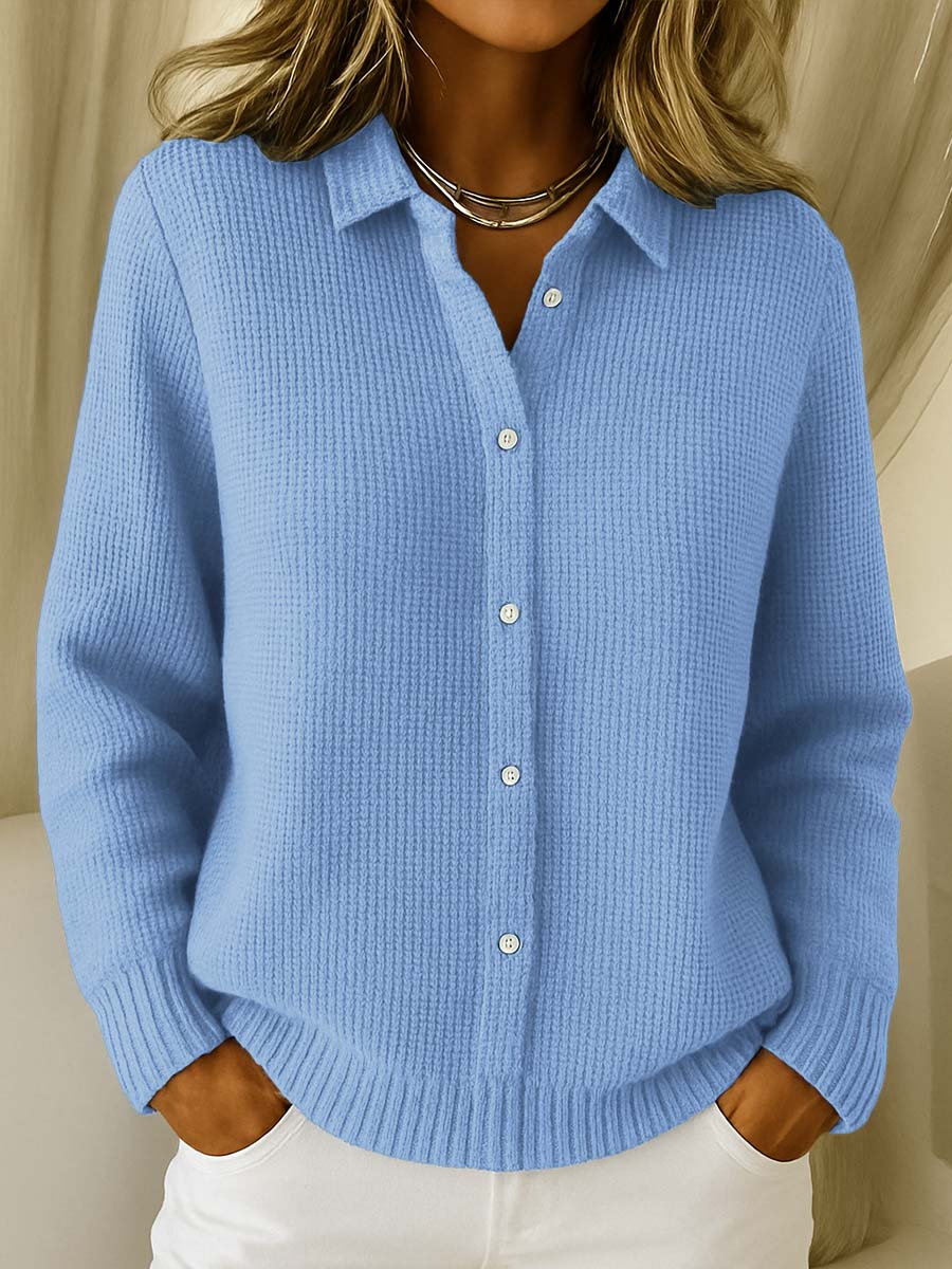 Textured Knit Button Up Cardigan