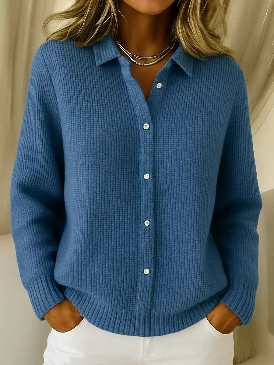 Textured Knit Button Up Cardigan