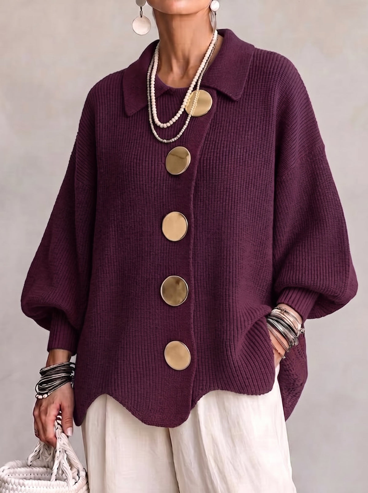 Oversized Button Cardigan