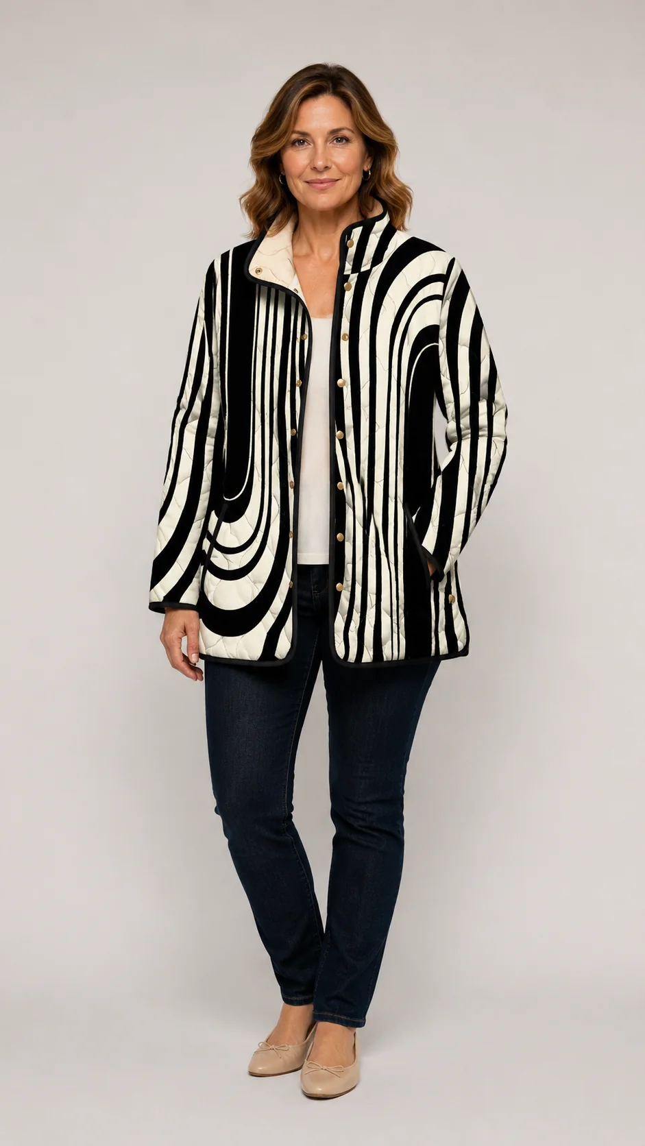 Soraya | Abstract Geometric Design Quilted Jacket